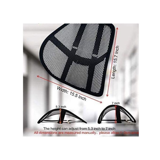 Breathable Pillow Mesh Car/Office Chair Seat Back Support-Black&White