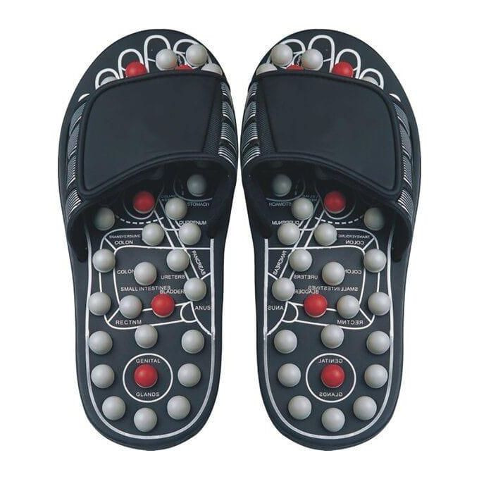 Foot Massage Unisex Sandals/Slippers - Black.