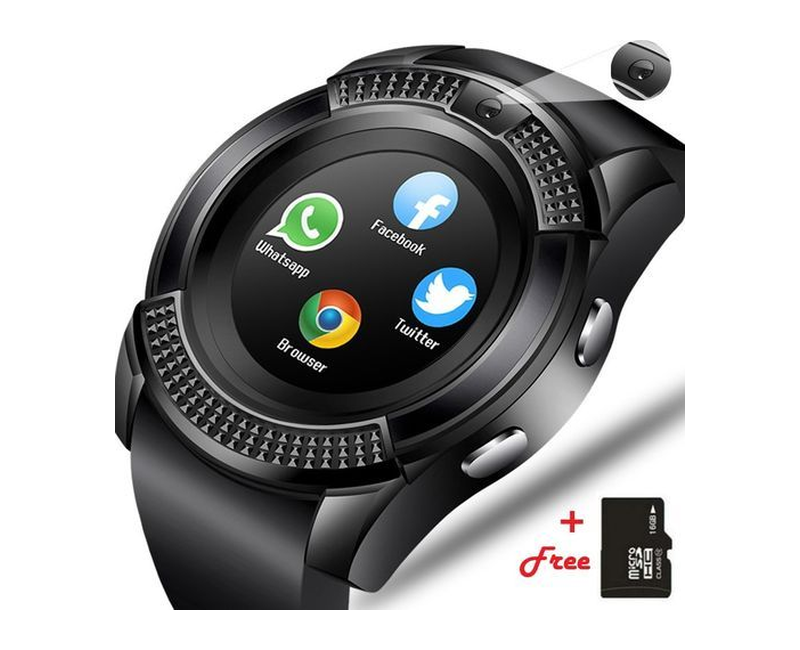 Smart Watch Bluetooth with Sim card slots + Free 16GB Micro Memory Card - Black.