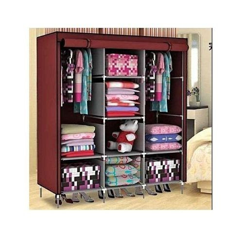3 Column Cloth Frame Portable Wardrobe