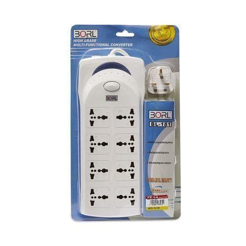 Borl High Grade 8 Ways Heavy Duty Extension Cable - White