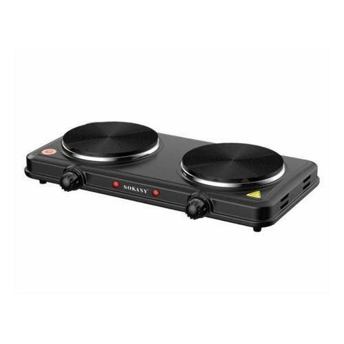 Sokany Double Solid Electric Hotplate - Black