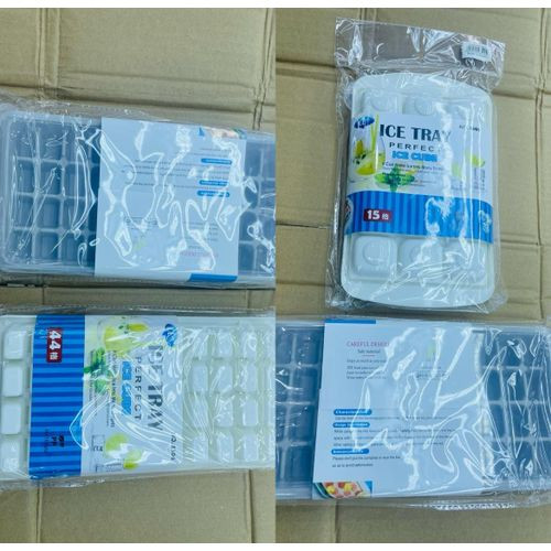 2Pc Set Of Ice Mold And Tray For Making Ice Cubes 15&44Hole- Color, White