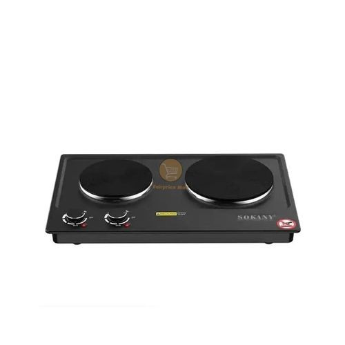 1500W Portable Electric Double Burner Stove - Black.