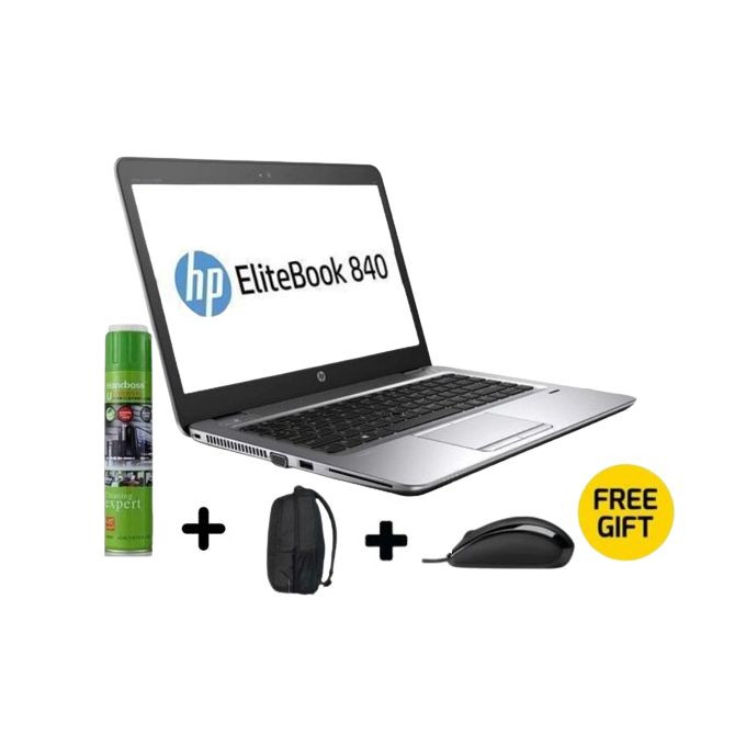 Hp EliteBook 840 14" Core I5 8GB Ram 1TB Storage Plus Free Bag, Mouse & Foam Cleaner Refurbished - Black