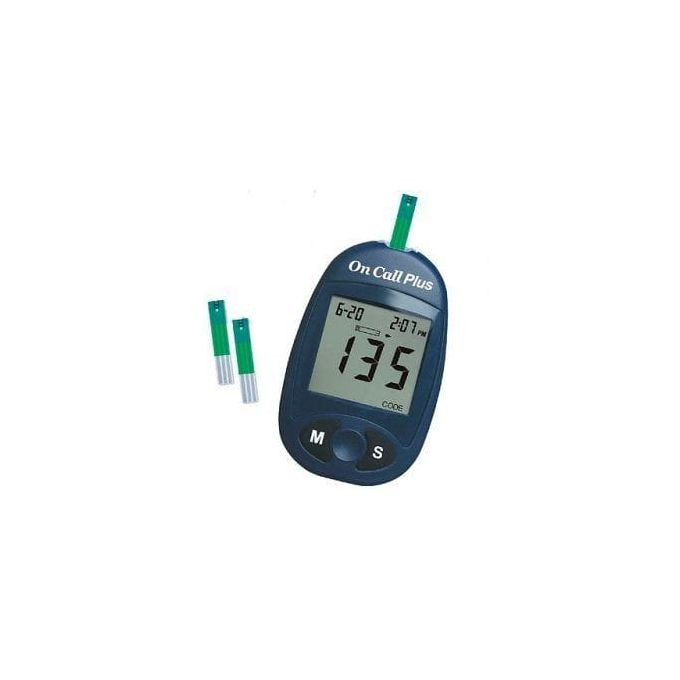Glucometer Monitor Machine With Blood Test Strips, Blue