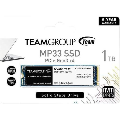 Team Group MP33  1TB M.2 NVMe PCIe SSD (TM8FP6001T0C101)