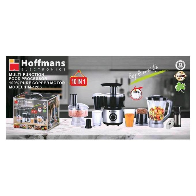 Hoffmans Multi-Function Food Processor Model HM-1266 - White/Black