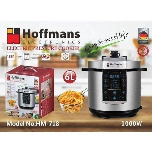 Hoffmans HM-718 Electric Pressure Cooker 6L Fast Cooking - Silver