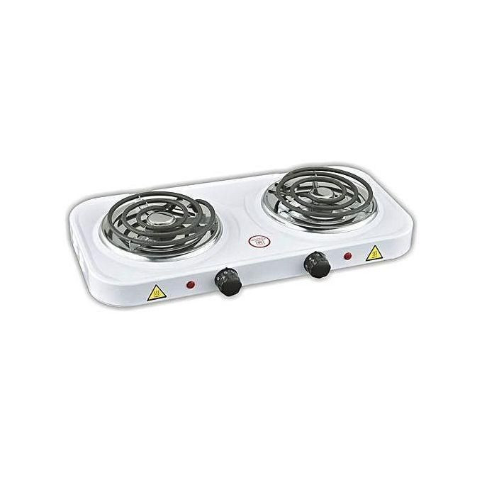 Hot Plate Portable Double Burner Electric Coil Hot Plate - White, Black