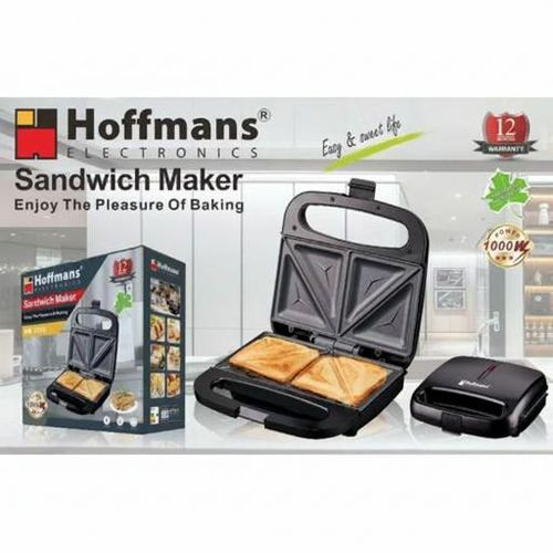 Hoffmans 1000W Electric Sandwich Maker - Black