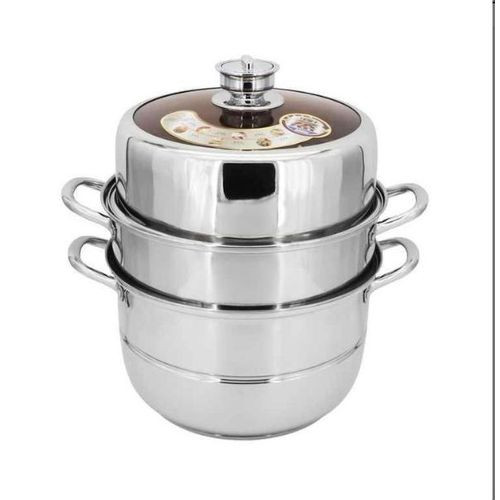 3-Tier Electric Food Steamer With Timer - Silver