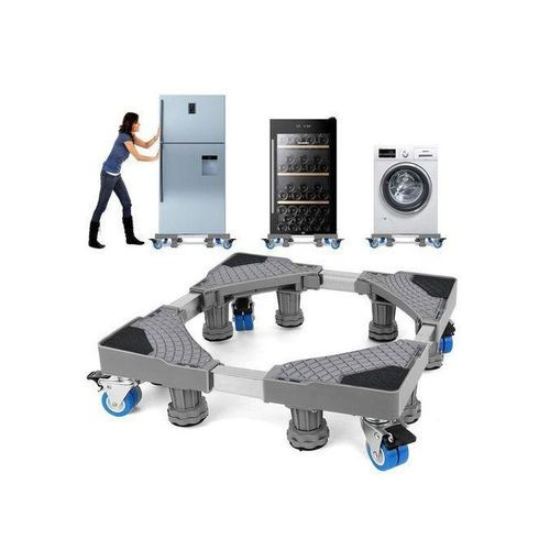 Heavy Duty Washing Machine Base Stand 4 Feet Adjustable Refrigerator Base Support 50-75cm Anti-Vibration Dryer Floor Trays Dishwasher Support Pedestal