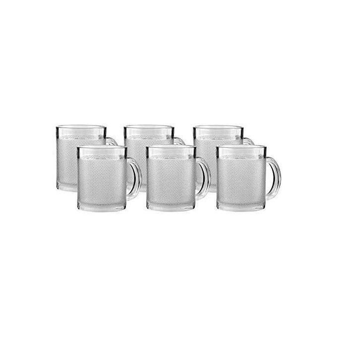 6Pcs Set Of Tea Coffee Glass Mugs - Transparent