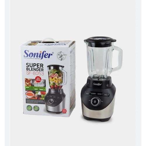 Sonifer SF-8053 Household Quality 1000 Watt Adjustable Thermostat Control 6 Blade Electric High Speed Smoothie Blender Color-Black.