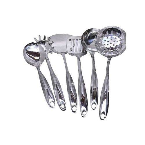 6 Pieces Of Kitchen Tool Food Serving Utensil Spoons Cutlery Set- Silver