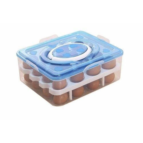 Eggs Tray Storage Container 32 Grid - Green Blue Pink