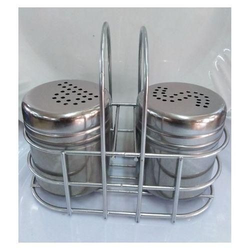 2 Pieces Stainless Steel Salt Pepper Spices Shakers - Silver