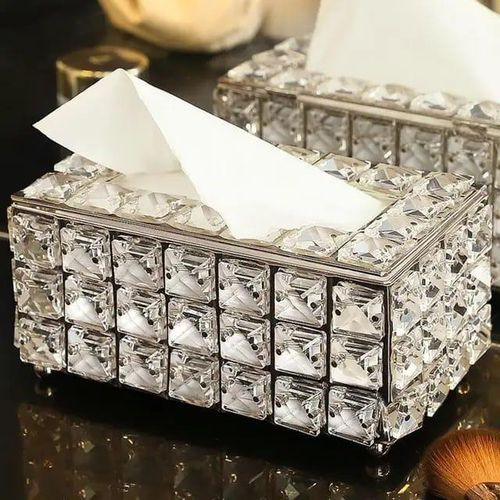 Crystal Serviette Holder-Silver