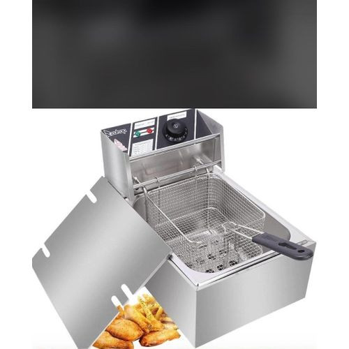 6 Litres Commercial Deep Fryer Stainless Steel. Silver