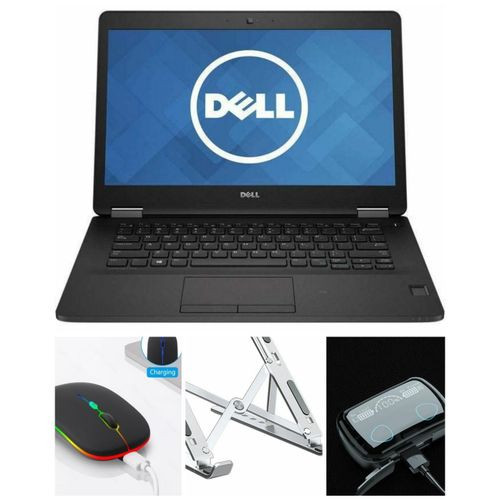 RENEWED Refurbished Latitude 7470 core i5 8gbram Fast 512SSD Plus Rechargable Mouse with finger print sensor and microsoft office and Laptop stand-