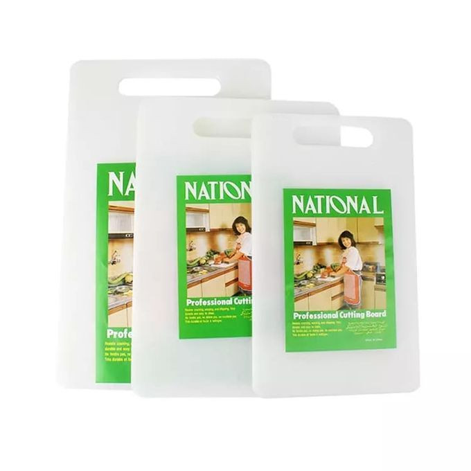 3 Piece Set Plastic Cutting Chopping Board-White