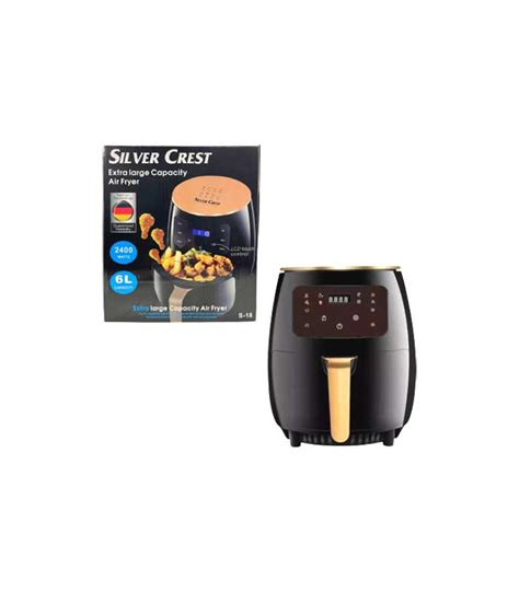 SilverCrest 6 Liters Large Free Oil Healthy Air Fryer-Black/Green