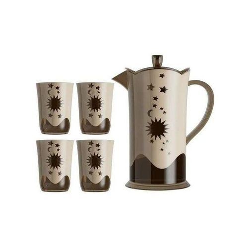 Water Jug Set Unbreakable Melamine With Glasses-Multicolor