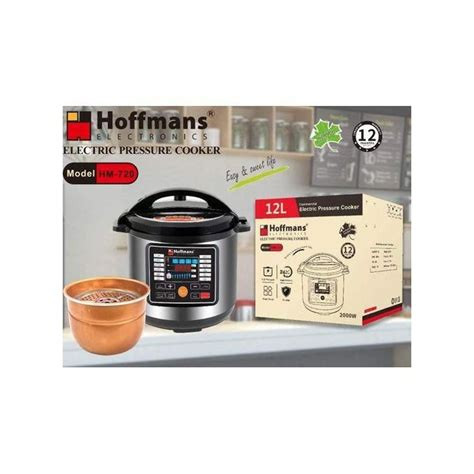 Hoffmans HM-720 12L Electric Pressure Cooker - Silver/Black