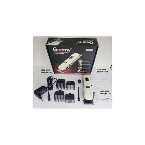 Geemy Rechargeable Cordless Shaving Machine With Battery Indicator-GM-6018 - White, Black