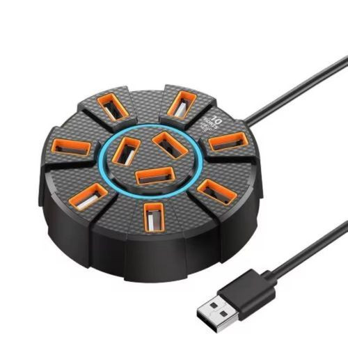 10 Port USB Hub Adapter Speed Connect Multiple USB Devices Without Delay