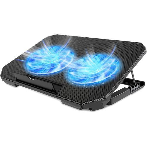 Laptop Cooler Cooling Pad Slim Portable USB Powered (2Fans) Portable Height Adjustable Laptop Cooling Fan Stand Holder Riser Up to 17