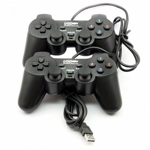 UCOM Twin Dual Double Shock Vibration PC Controller Computer / Laptop Game Pads / Joy Pads - Black