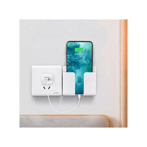 Wall-Mounted Mobile Phone Charging Holder Storage Organizer Box,