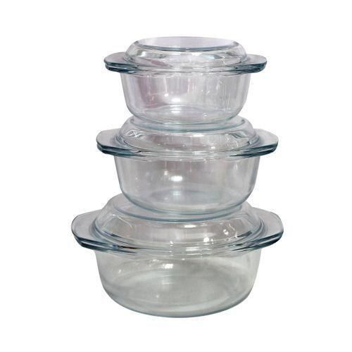 Glass 6 Pcs Round Glass Casserole Set/serving Dishes