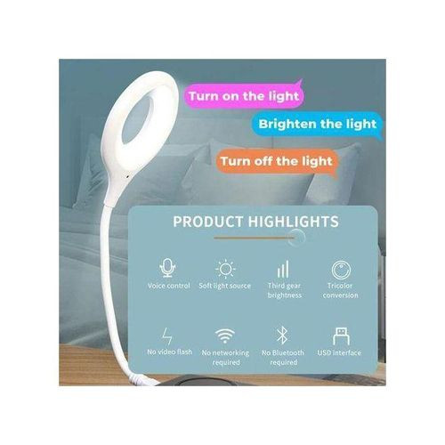 New Portable LED Desk Lamp Foldable Voice Night Light Small USB Smart Voice Lamp..