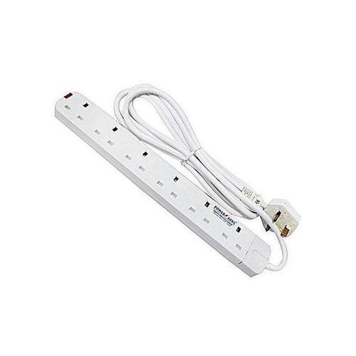 Power King 6 Way Extension Cable - White