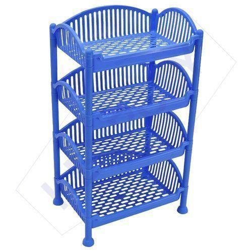 Genetic Kenpoly Plastic Trolley Utensil Drainer 4 Stack - Blue