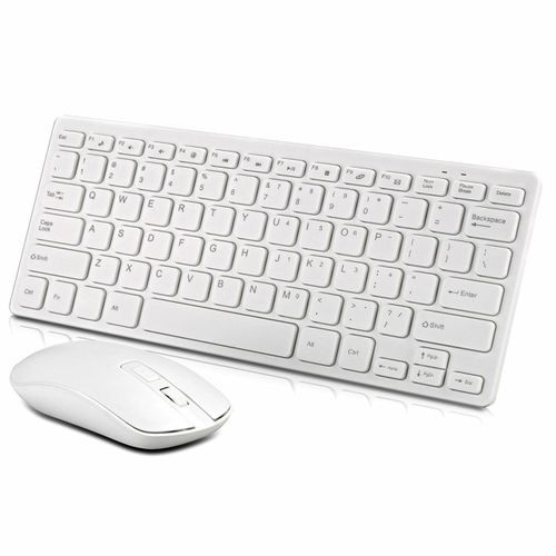 Compact 2.4GHz Wireless Keyboard And Mouse Set - White