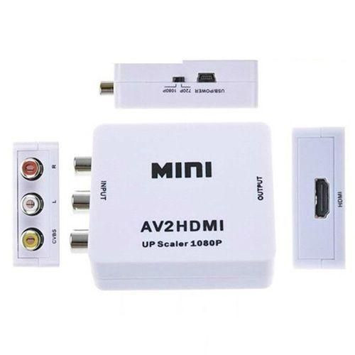 AV to HDMI Mini AV2 HDMI Video Converter HD 720P 1080P White