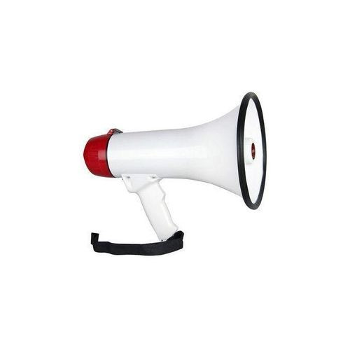 Professional PA Megaphone Bullhorn Siren, Rally Public Address System - White