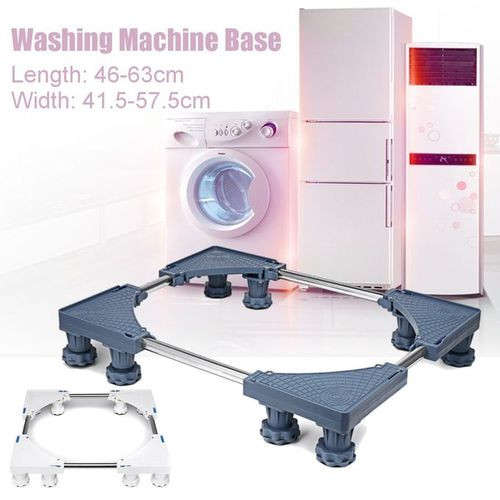 None Universal Adjustable Washing Machine Fridge Base Stand Grey