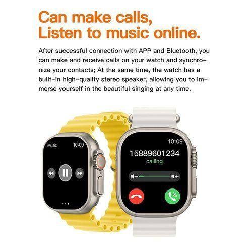 Genetic TiLECC T900 Ultra2 Smart Watch 2.19-inch High Bluetooth Call Intelligent IP67 Waterproof-White