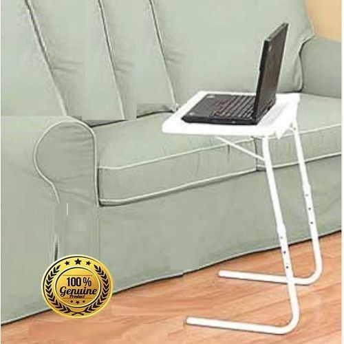 Table Mate Adjustable Metallic Table For Computer, Eating Or Work, - White,