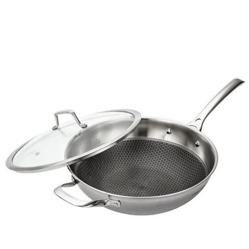 Non Stick 24cm Frying Pan With Lid- Silver ,Black