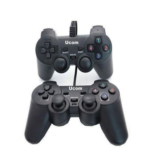 UCOM PC Twin Controller Game Pads Double Shock Vibration - Black
