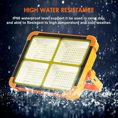 Rechargeable LED Solar Flood Light Portable and Waterproof for Outdoor Camping and Emergency ABS Body for Garden Landscape Use