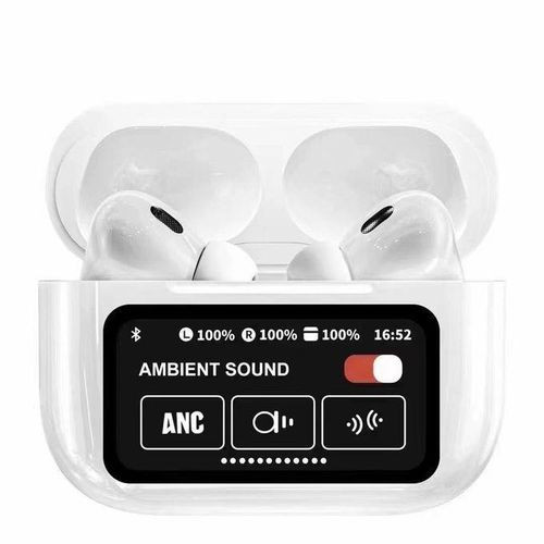 Bluetooth 5 Wireless Earbuds 60Hz HD Sound LED Light Charging Case Waterproof in-Ear Headphones 2 Pro Plus Touchol Display ANC/ENC And Call Contr- Noise Cancellation C-Type Charging Case Microphone for TV Smartphone Laptop And Sports- Multicolor