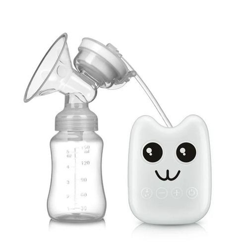 Electric Breast Pump With Feeding Bottle - Transparent