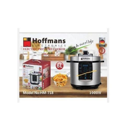 Hoffmans Electric Pressure Cooker 6L Fast Cooking HM-718 - Silver